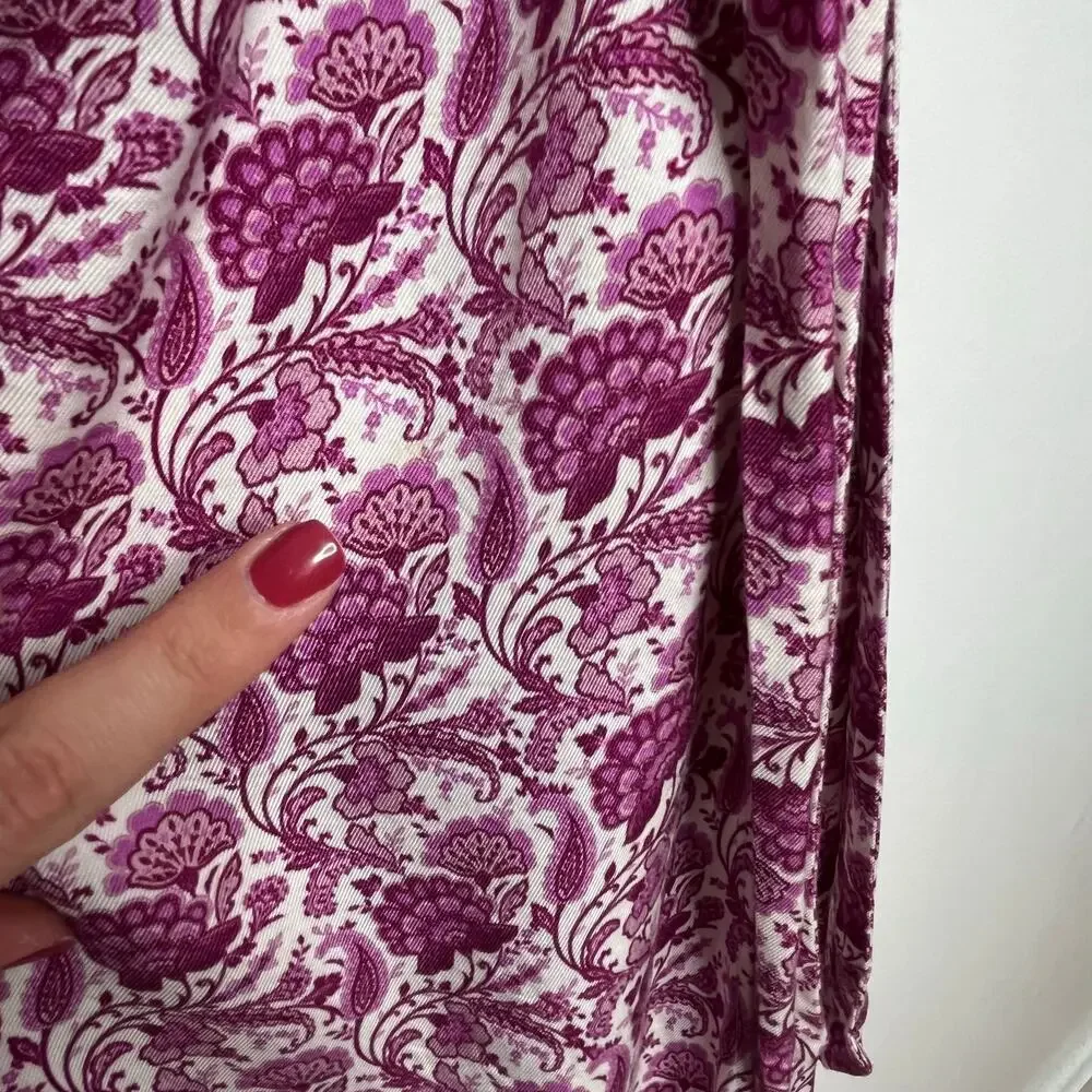 Cami NYC Nanu One Shoulder Midi Dress Womens 4 Pink Floral Slit Cocktail Party - Picture 11 of 11